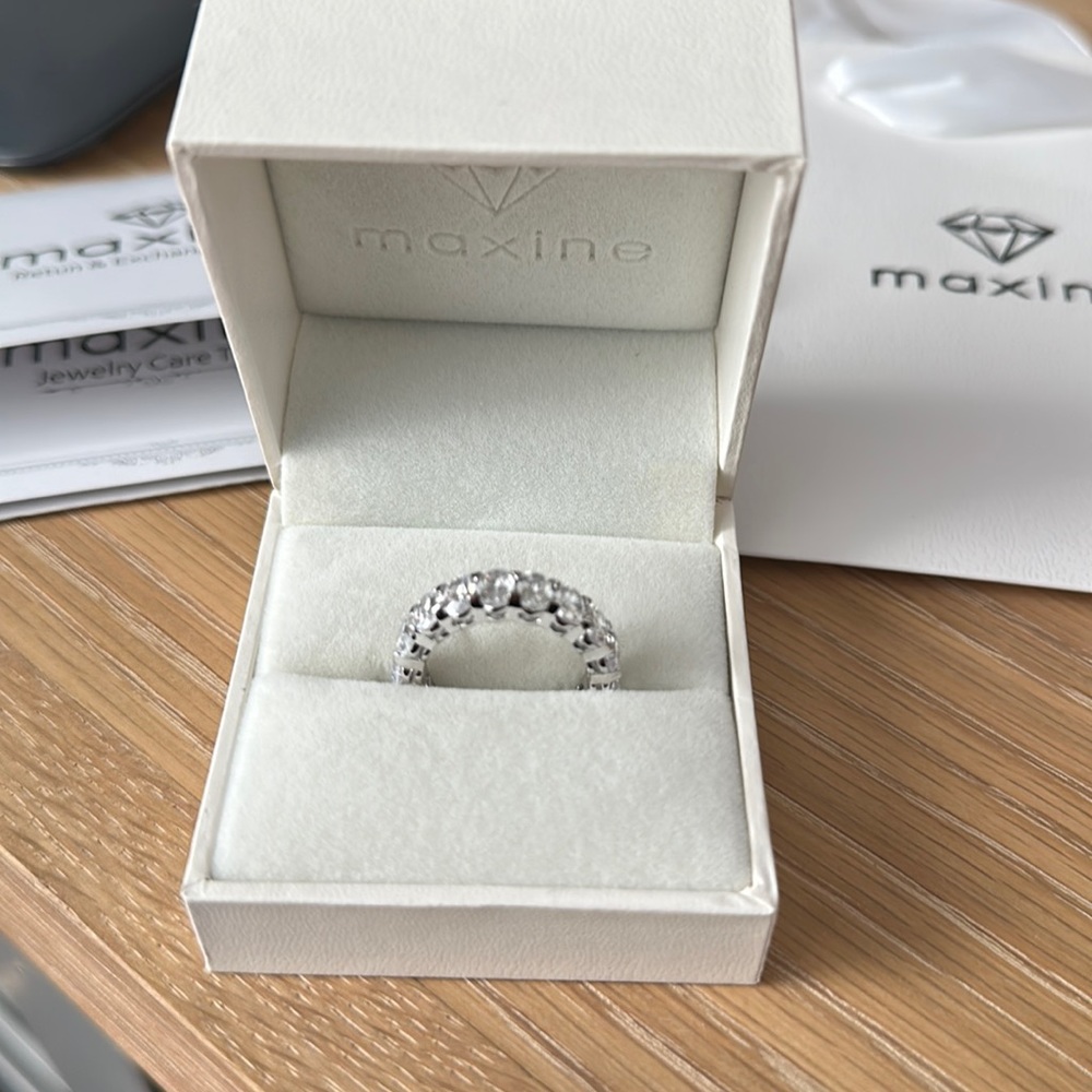 Anniversary Gifts Eternity Oval Cut Diamond Wedding Band Ring For Women